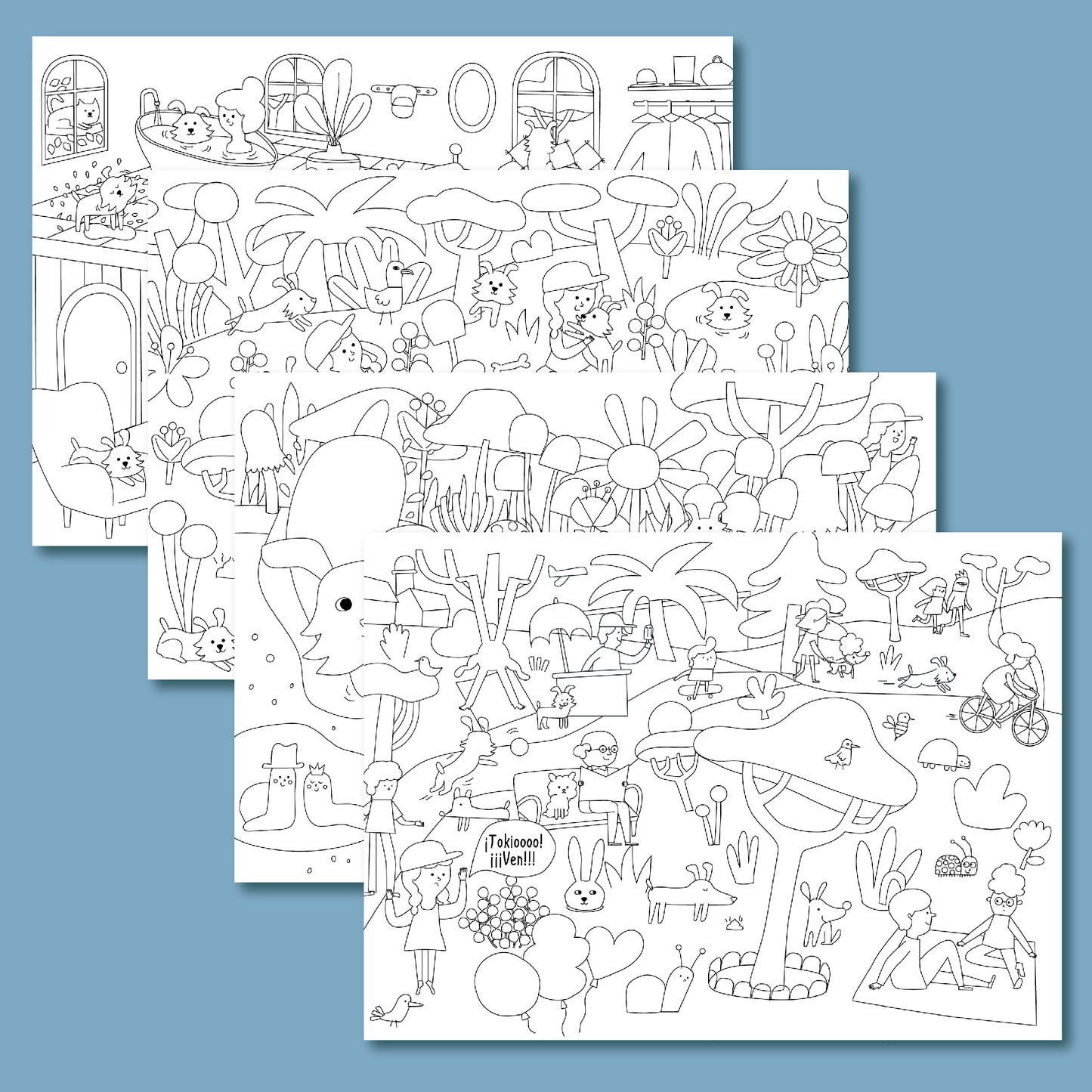 Set Tokio + láminas para pintar