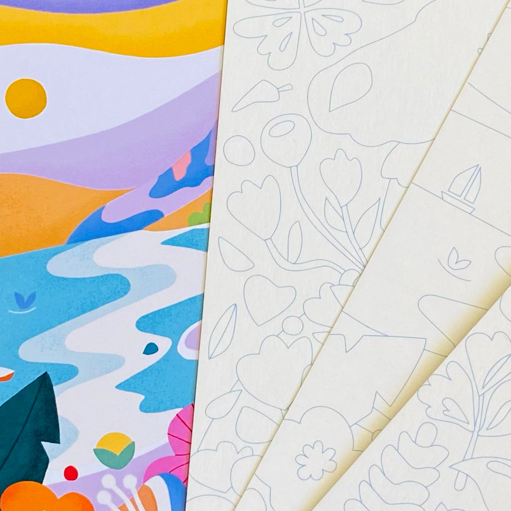 Set 3 postales para pintar de 13 x 18 cms.