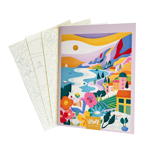 Set 3 postales para pintar de 13 x 18 cms.