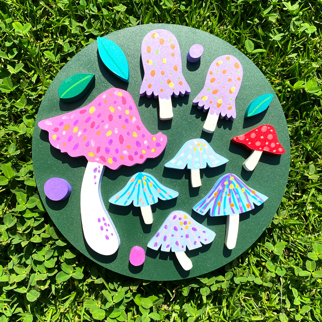 Figura decorativa MDF honguitos