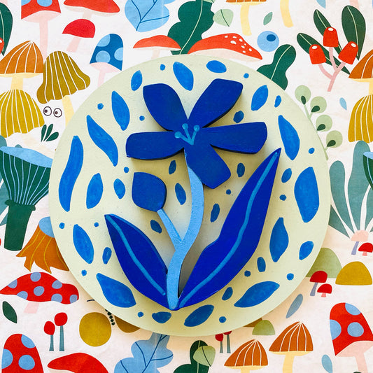 Figura decorativa MDF flores y brote