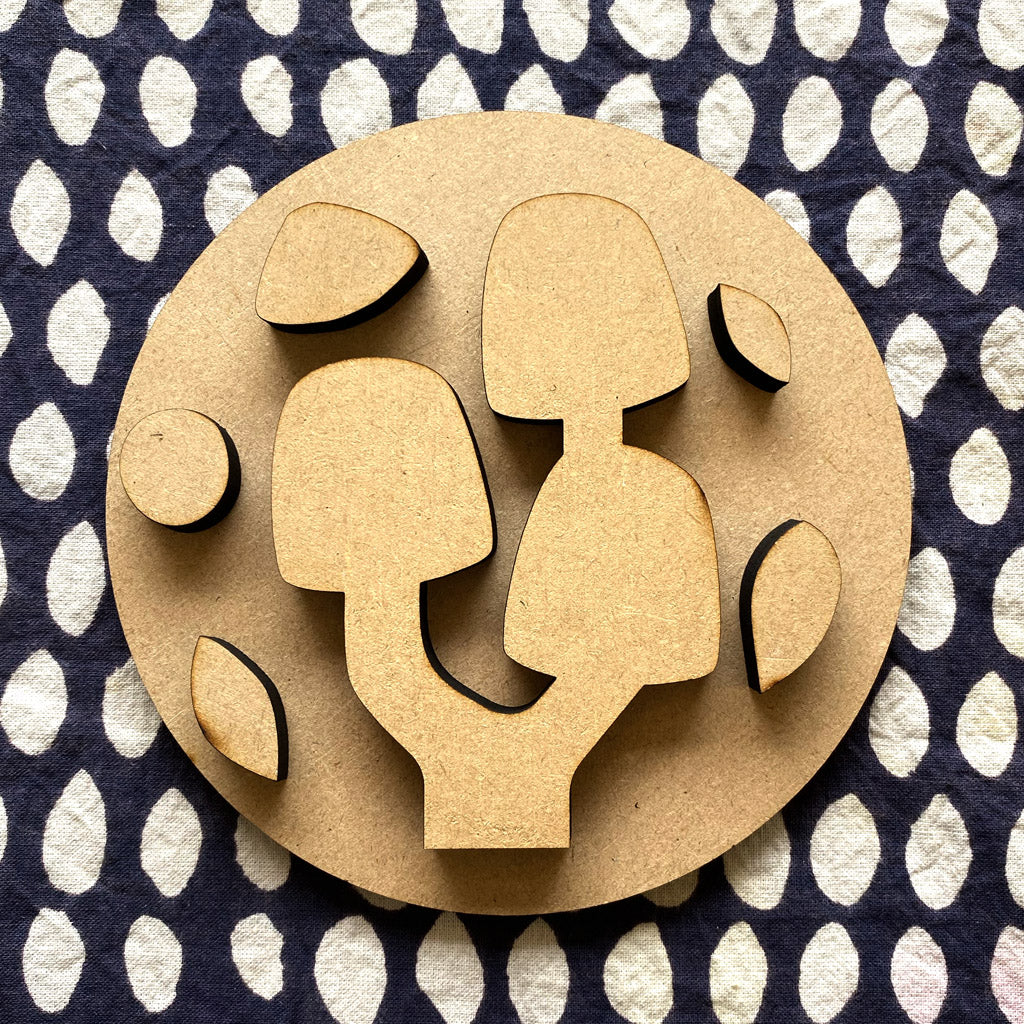 Set hongos figura decorativa MDF