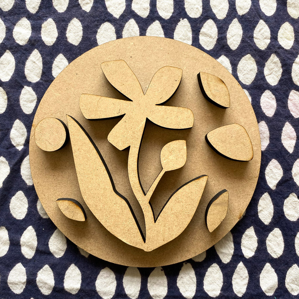 Set Flores figura decorativa MDF