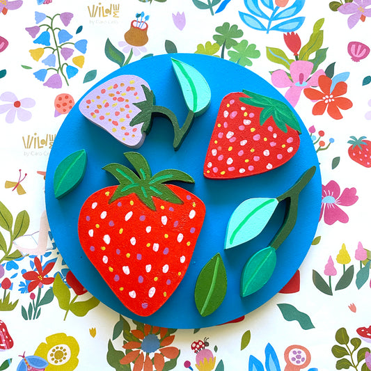 Figura decorativa MDF frutillas