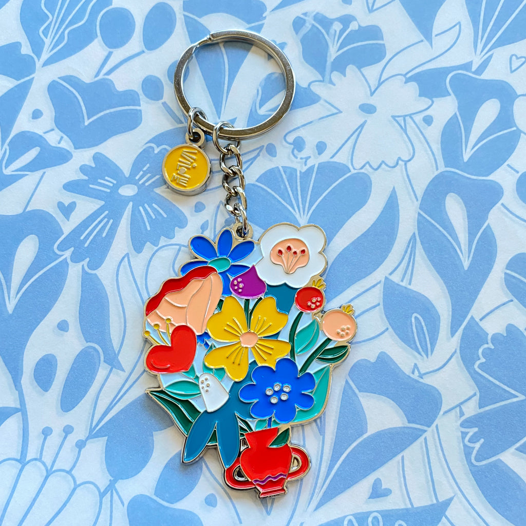 Llavero florero primaveral