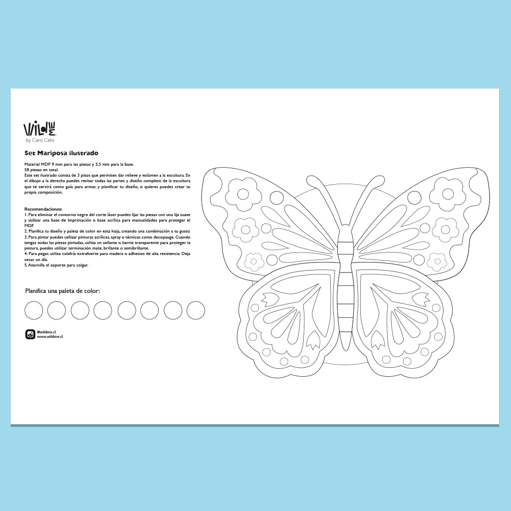 Set Mariposa MDF base redonda