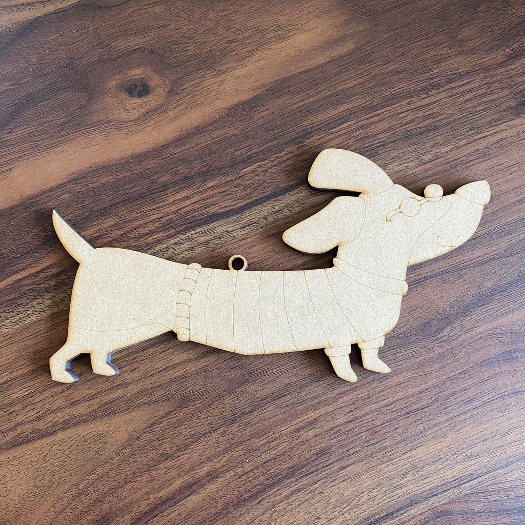 Perro salchicha MDF figura para pintar