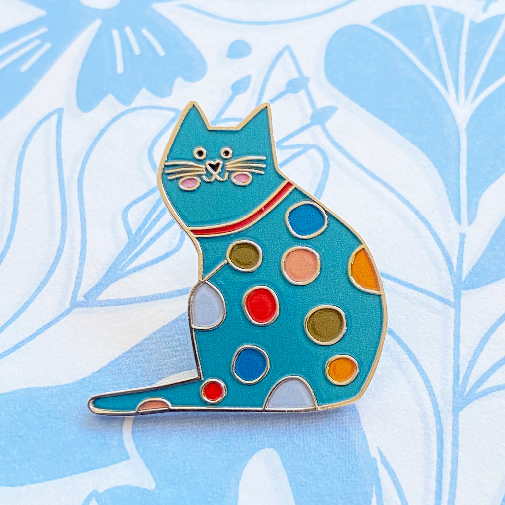 Pin gatito turquesa