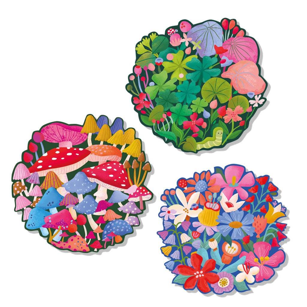 Set 3 stickers pequeño jardín