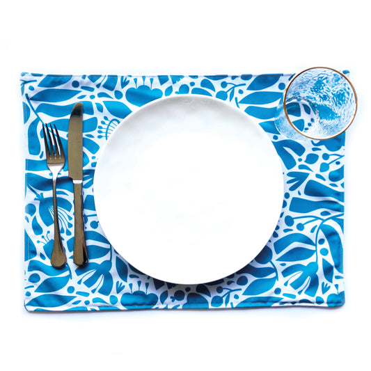 Set 4 individuales azul petróleo