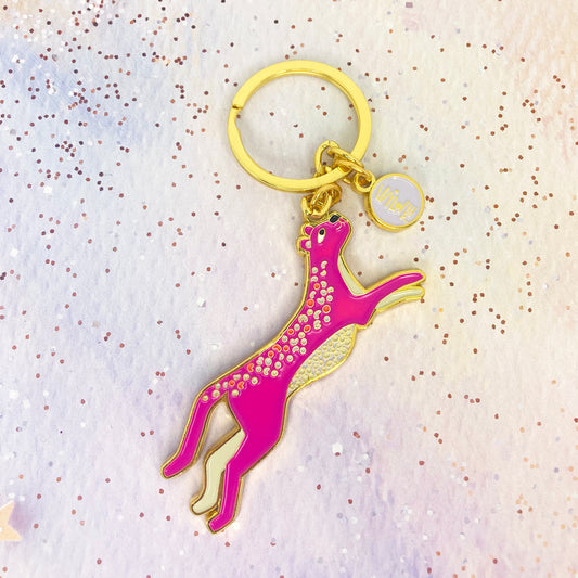 Llavero Leoparda magenta