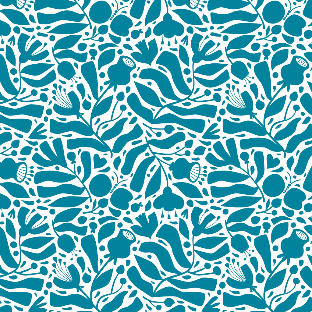 Mantel plantas azul petróleo