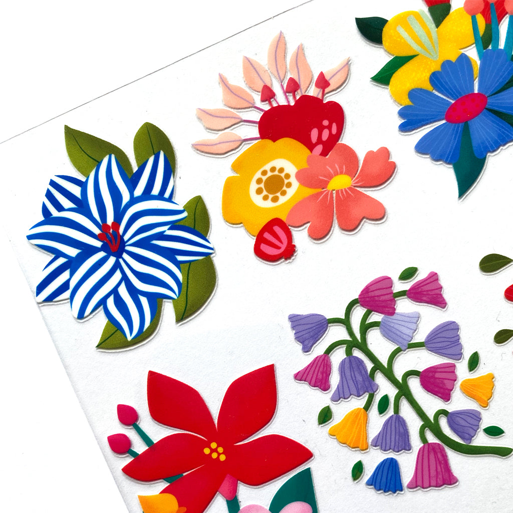 Sticker transferibles DTF UV - Set 9 diseños Flores