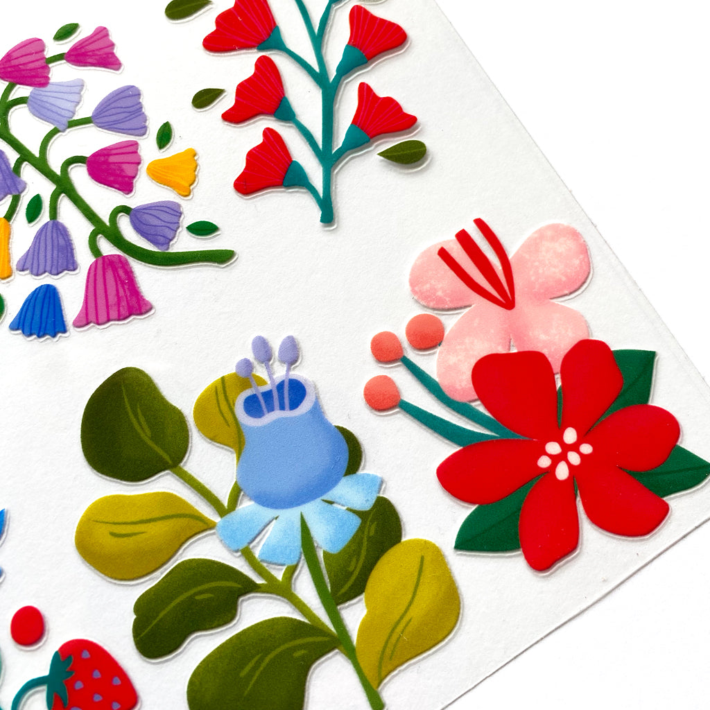 Sticker transferibles DTF UV - Set 9 diseños Flores