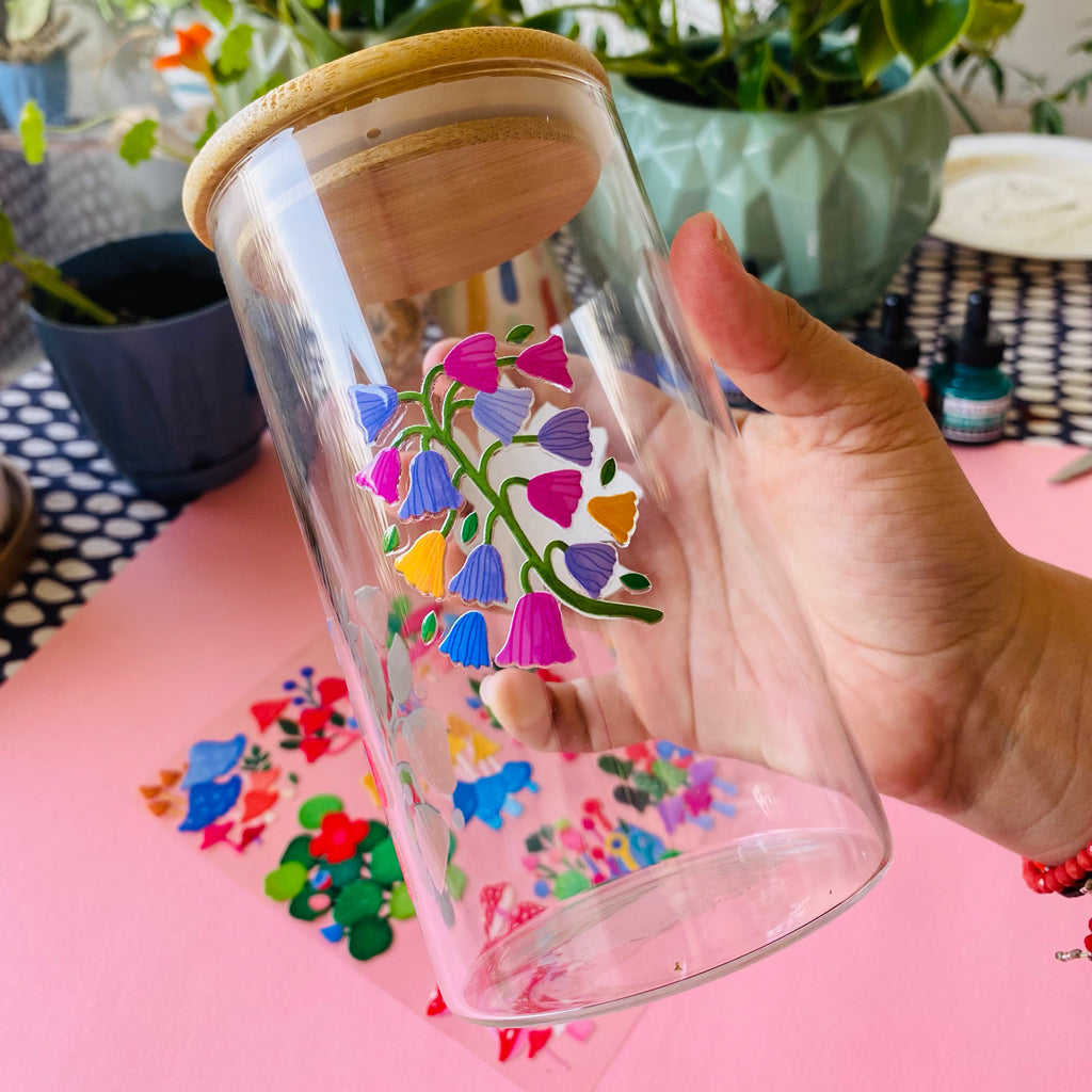 Sticker transferibles DTF UV - Set 9 diseños Flores