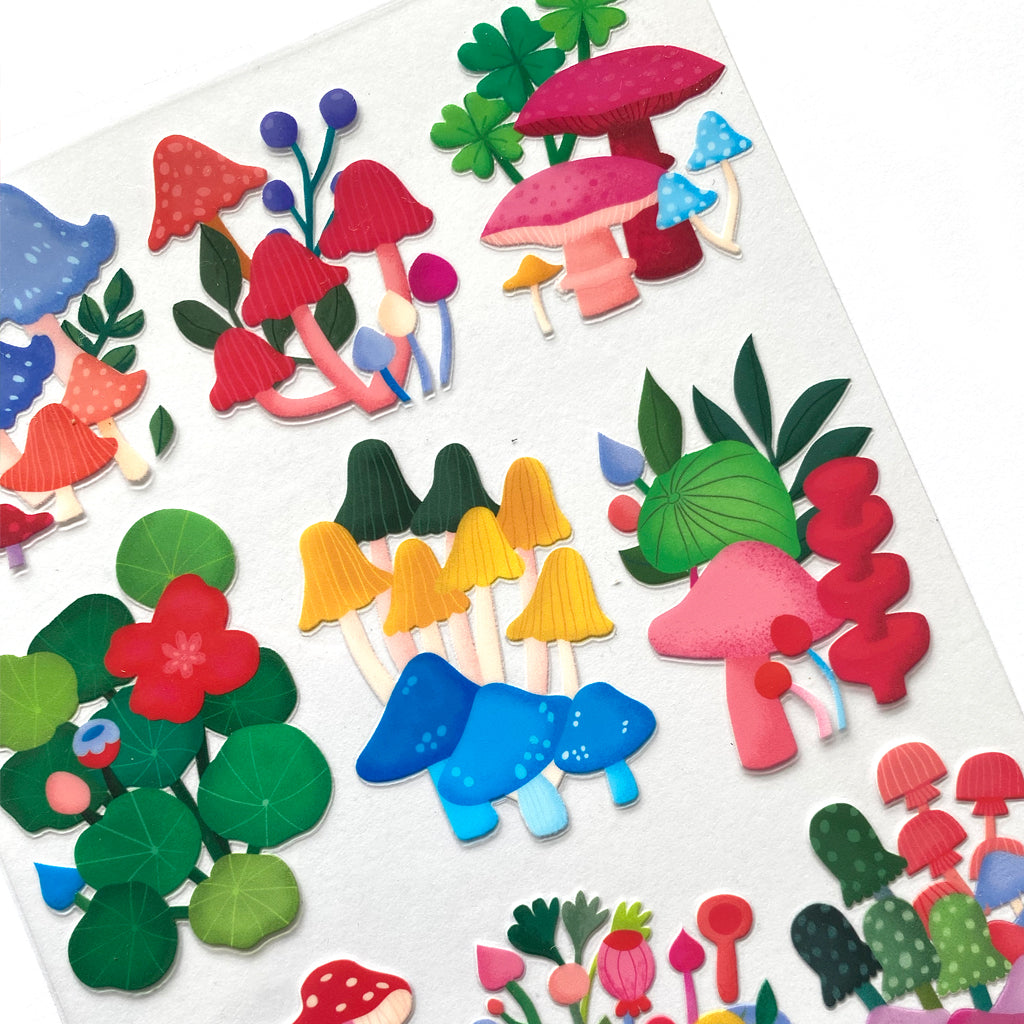 Sticker transferibles DTF UV - Set diseños honguitos