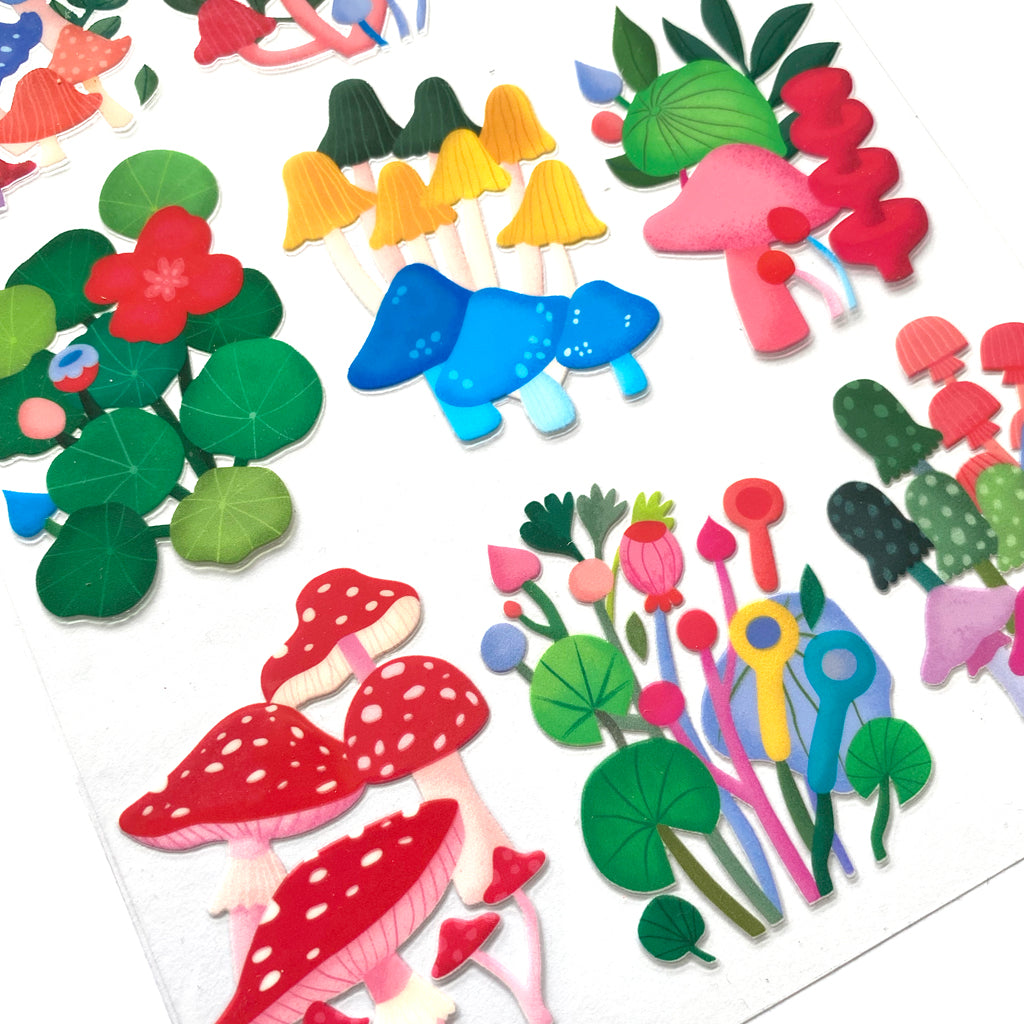 Sticker transferibles DTF UV - Set 9 diseños Hongos