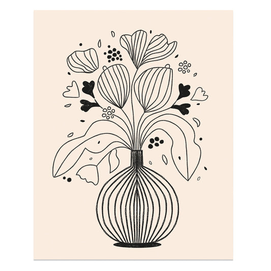 Print Florero blanco y negro