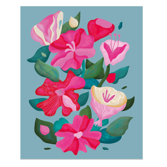 Print Flores magenta