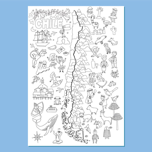 Mapa de Chile para pintar