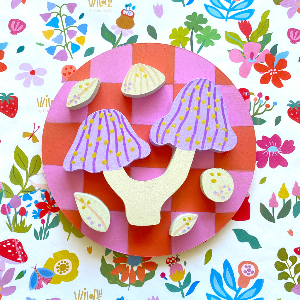 Figura decorativa MDF honguitos