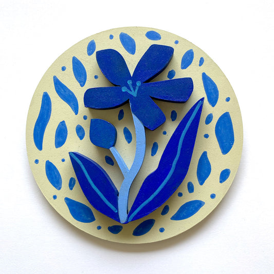 Figura decorativa MDF flores y brote