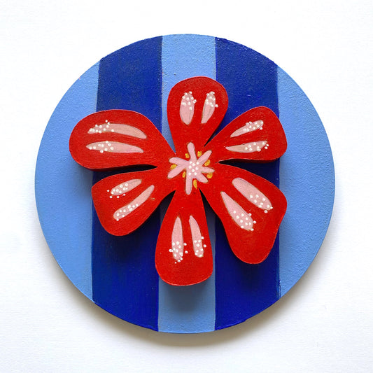 Figura decorativa MDF flores con rayas