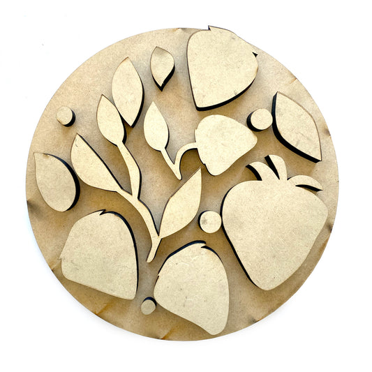 Set frutillas figura decorativa MDF grande