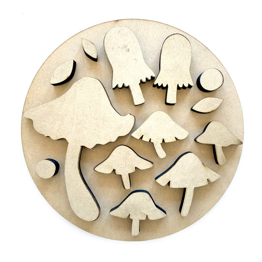 Set hongos figura decorativa MDF grande