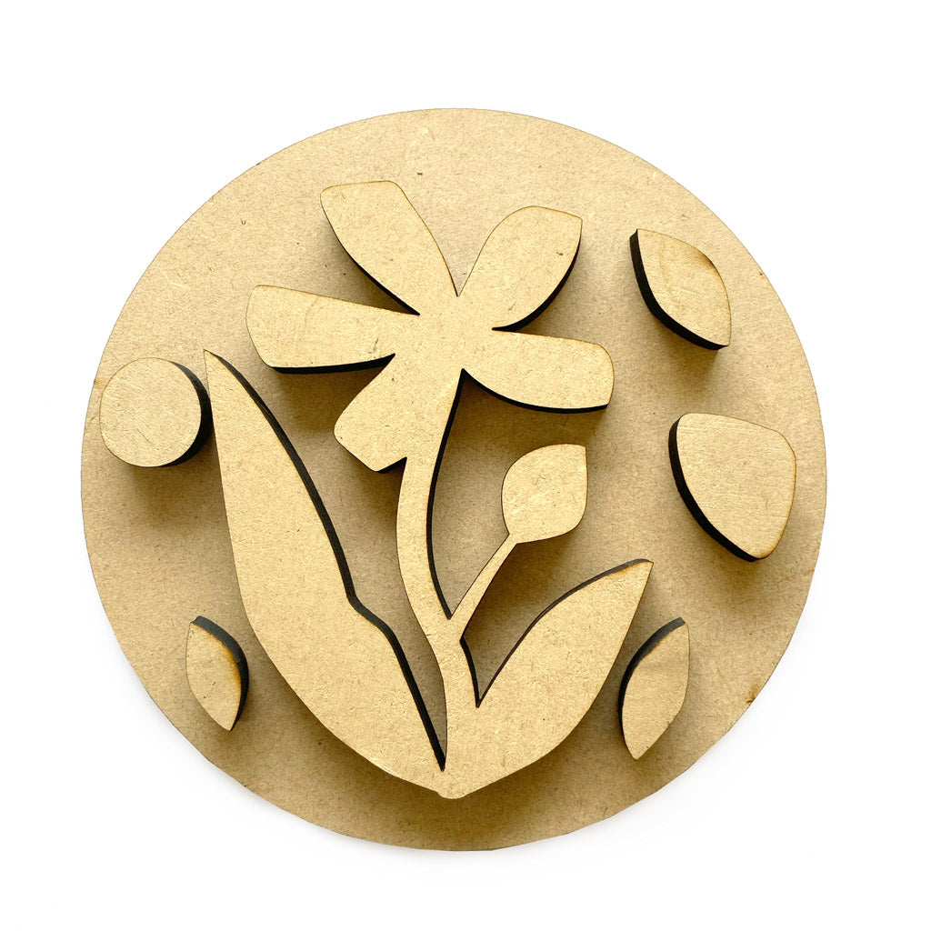 Set Flores figura decorativa MDF