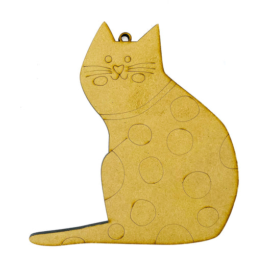 Gato con puntitos MDF figura para pintar