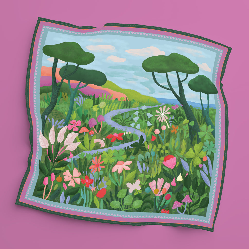 Pañuelo satín "pradera"