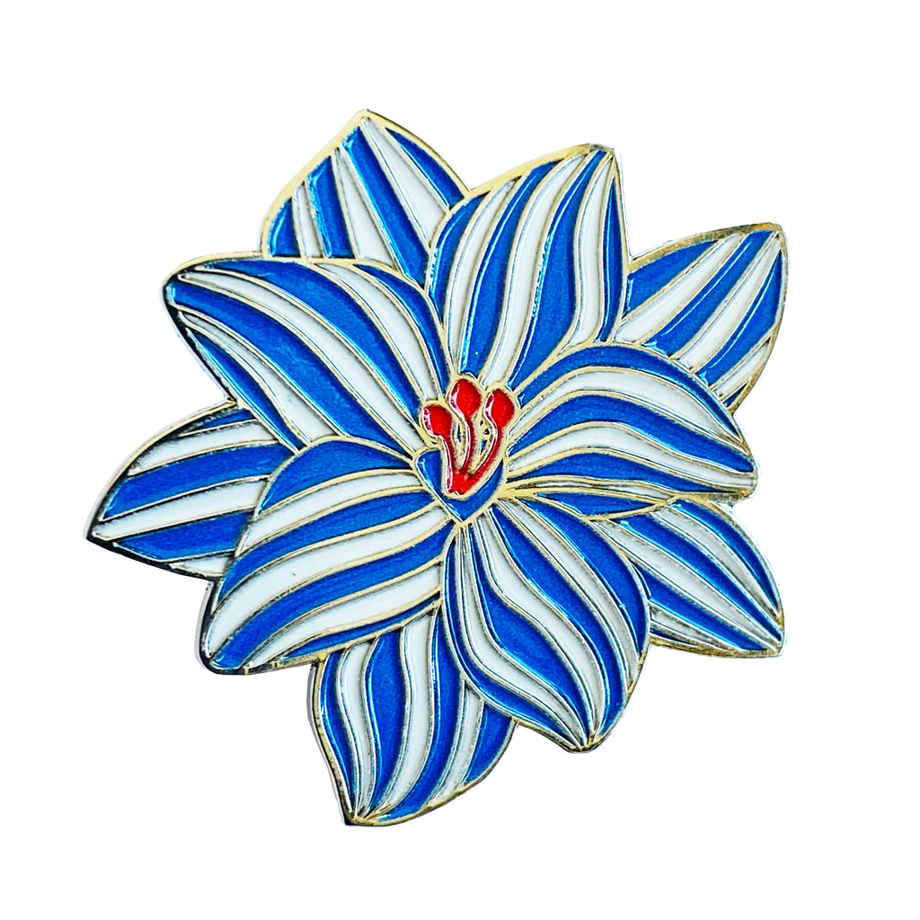 Pin flor azul – Wildme.cl