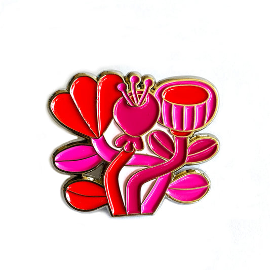 Pin Flores magenta