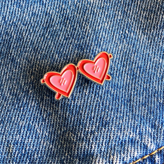 Pin lentes de corazón