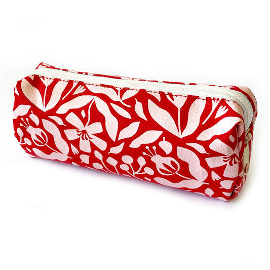 Estuche flores rojo
