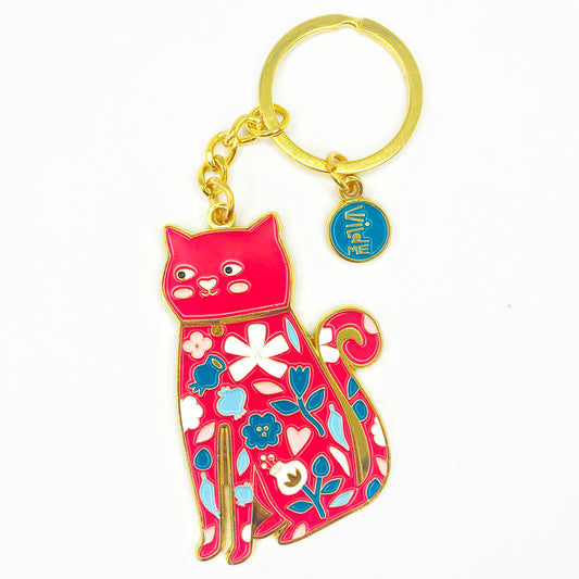 Llavero Gatito con flores