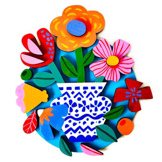 Set Florero pintado MDF M